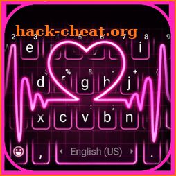 Pink Neon Heart Keyboard Theme icon