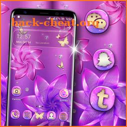 Pink Purple Flower Launcher Theme icon