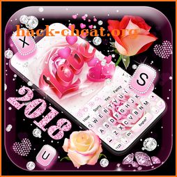 Pink Rose Diamond Keyboard Theme icon