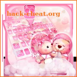 Pink Teddy Couple Love Keyboard Theme icon