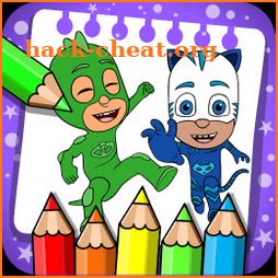 pj superhero masks coloring game icon