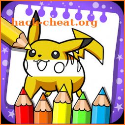 poke moon coloring pika icon