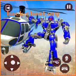 Police Helicopter Robot Transformation icon