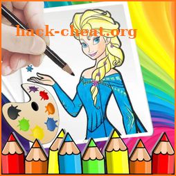 princess Barbie coloring games icon