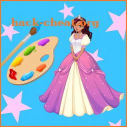 Princess coloring book girls icon