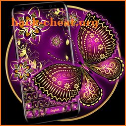 Purple Gold Butterfly Keyboard icon