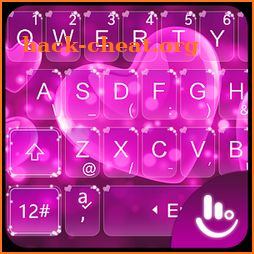 Purple Love Hearts Keyboard Theme icon