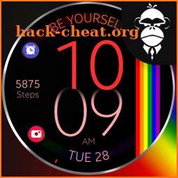 Rainbow digital watch face icon