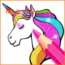 Rainbow Glitter Coloring Book - Unicorn Artist icon