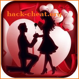 Romantic love stickers icon