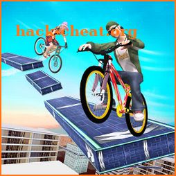 Rooftop Bicycle stunts - BMX street rider icon