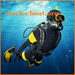 Scuba Diver Swimming Treasure icon