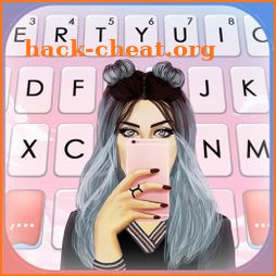 Selfie Phone Girl Keyboard Background icon