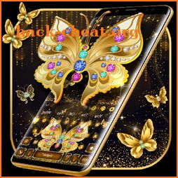 Shining Gold Butterfly Keyboard icon