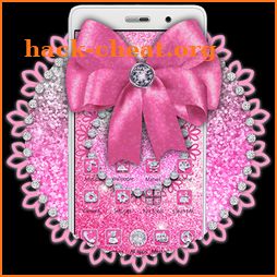 Shiny Pink Glitter Bow Theme icon