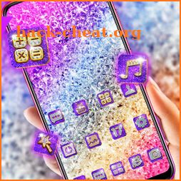 Shiny theme of purple crystal diamonds 2019 icon