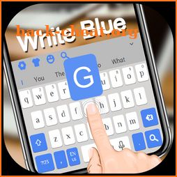 Simple White Blue Keyboard icon