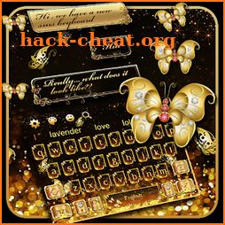 SMS Gold Butterfly Shining Keyboard Theme icon