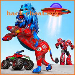 Space Robot Transport Games - Lion Robot Car Game icon