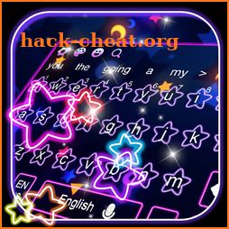 Sparkling Giltter Neon Pink Star Keyboard icon