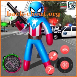 Spider Capitaine american Stickman Rope Hero Crime icon