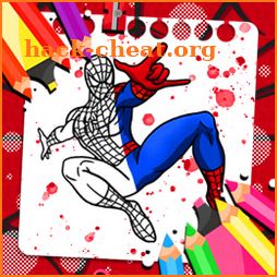 Spider super coloring hero man icon