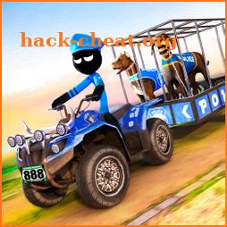 Stickman Police Dog ATV Bike Transporter icon