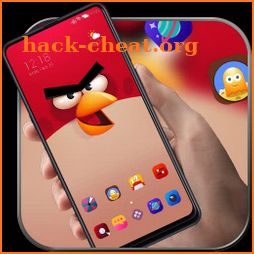 Struggling angry bird theme Cartoon cute icon