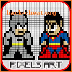 SuperHero Pixel Art - Number Coloring icon