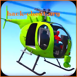 Superheroes Flying Helicopter Speed Racing Games icon