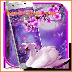 Swan Couple Xperia Night Theme icon