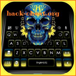 Tattoo Flower Skull Keyboard Background icon