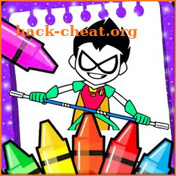 teen coloring titans go cartoons icon