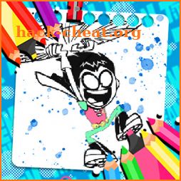 Teen Titans coloring cartoon icon