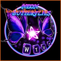 Twinkling Neon Butterflies Keyboard Theme icon