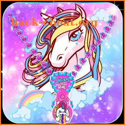 Unicorn zipper lock screen icon