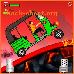 uphill tuk tuk: hill climb racing games icon