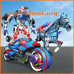 US Police Horse Robot Bike Transform Wild Cop Game icon