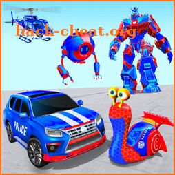 US Police Snail Robot Car Transform War Robot Game icon