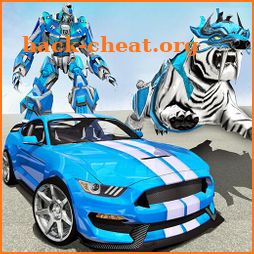 US Police Transform Robot Car White Tiger Game icon