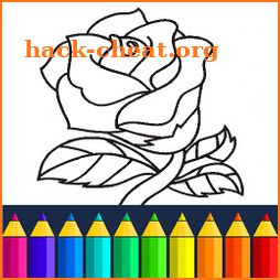 Valentines love coloring book icon