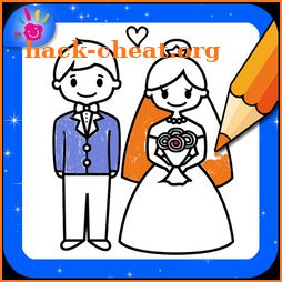 Wedding Coloring Pages Bride And Groom icon