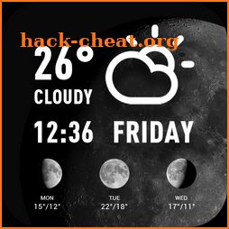 World weather widget& moon phrase information icon