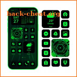 Wow Green Black Theme icon