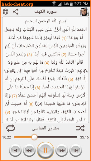 القرآن الكريم - مشاري العفاسي - بدون انترنت screenshot