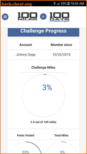 100 Mile Challenge screenshot