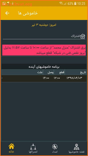 اطلاع رسانی خاموشی برق 121 screenshot