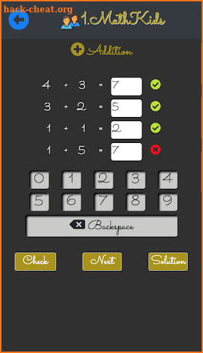 1st grade math app - Addition up to 20 training screenshot