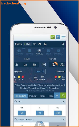 1X SportsBook Tips 1XBet screenshot