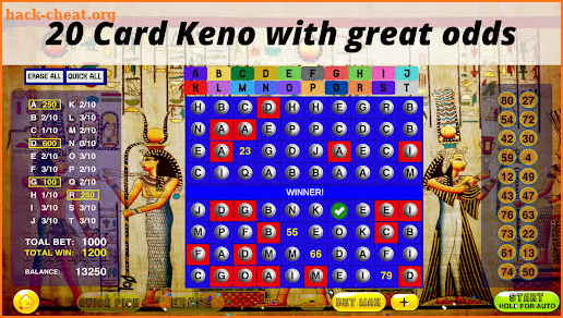 20 Card Keno - Cleopatra Keno screenshot